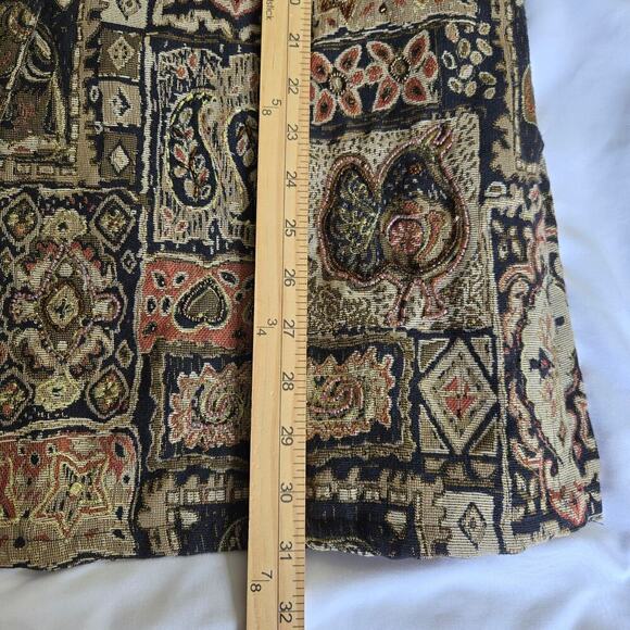 VINTAGE Chicos Womens Jacket Large Beaded Tapestry Embroidered Artsy India Motif - Picture 11 of 12